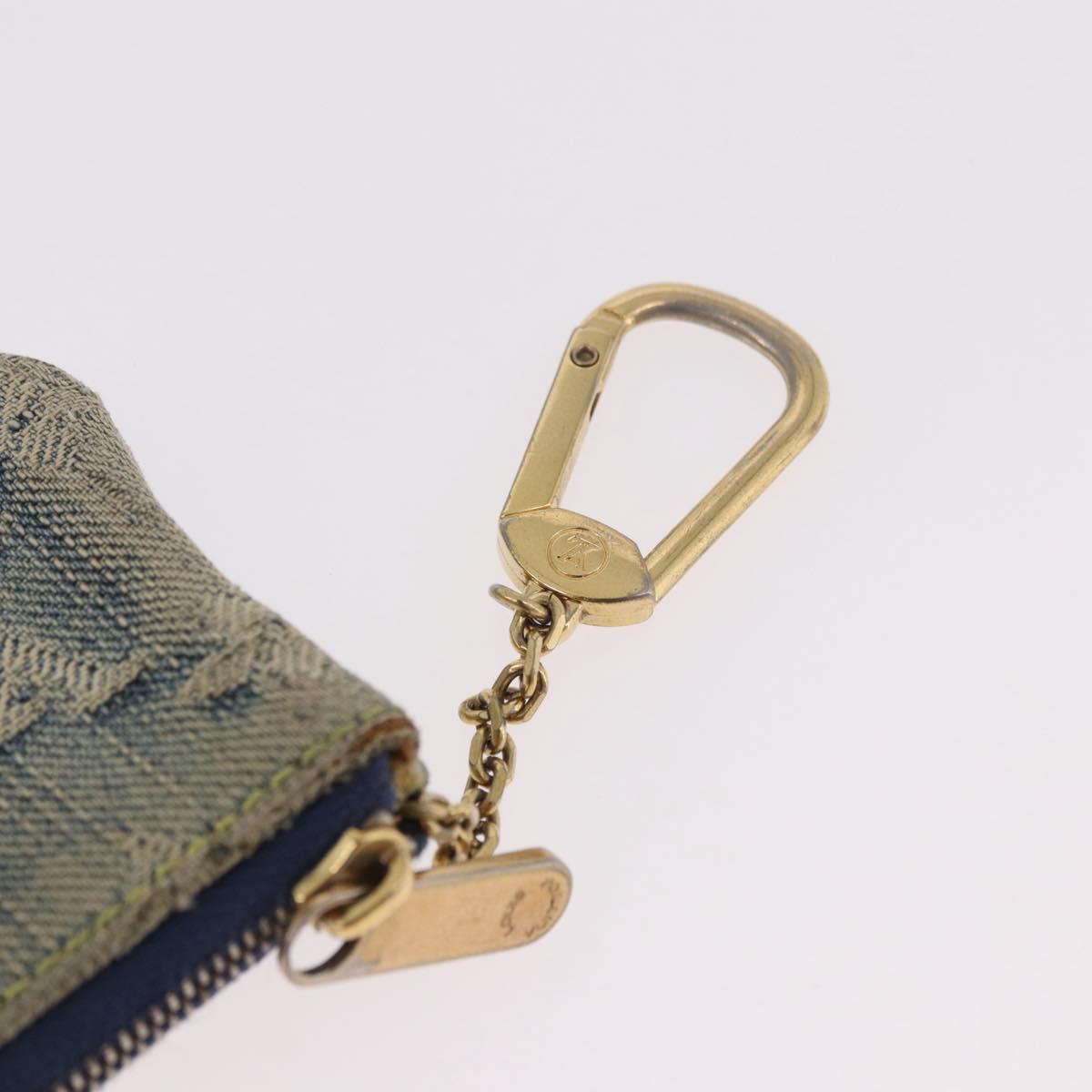LOUIS VUITTON Monogram Denim Pochette Cles Coin Purse Blue M95343 Auth 184254A