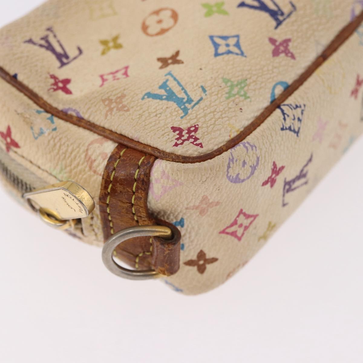 LOUIS VUITTON Monogram Multicolor Trousse Wapity Pouch White M58034 Auth 184255