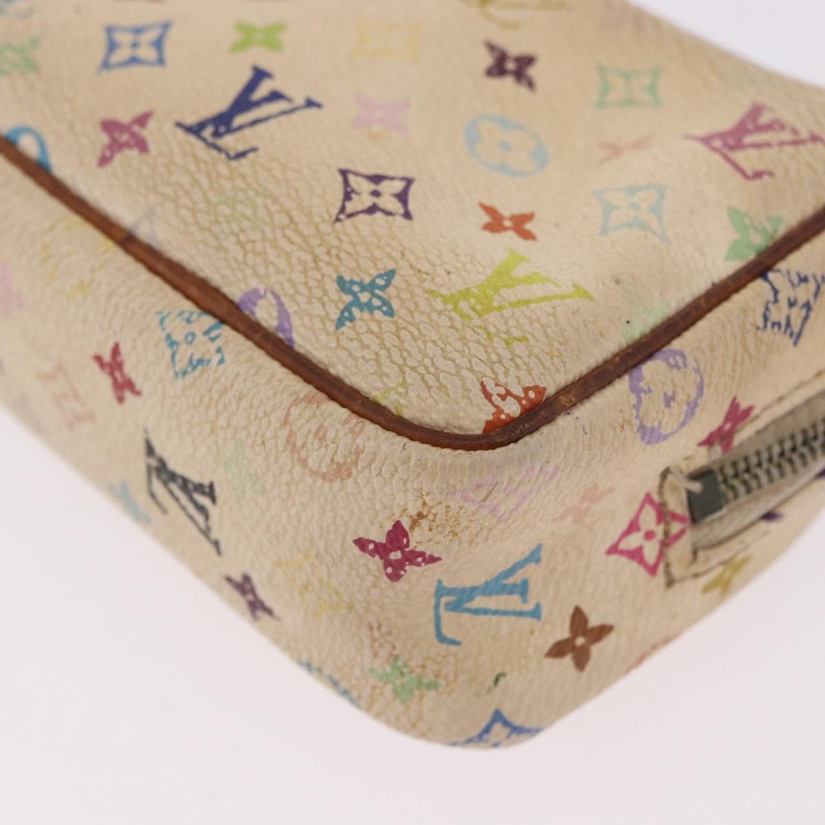 LOUIS VUITTON Monogram Multicolor Trousse Wapity Pouch White M58034 Auth 184255