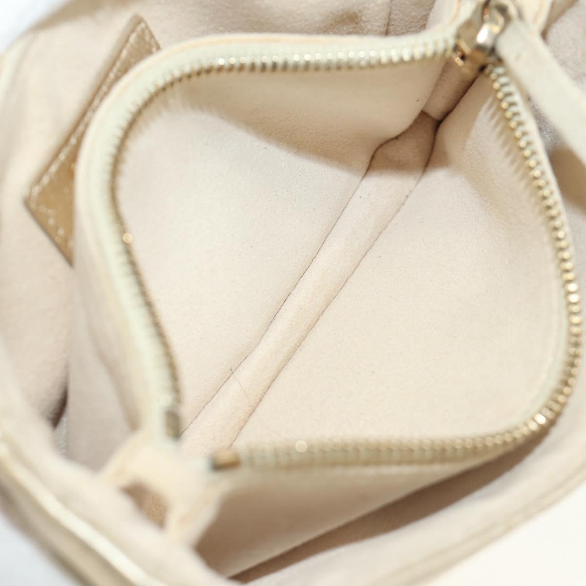 CHANEL Matelasse Pouch Lamb Skin Gold CC Auth 184257M