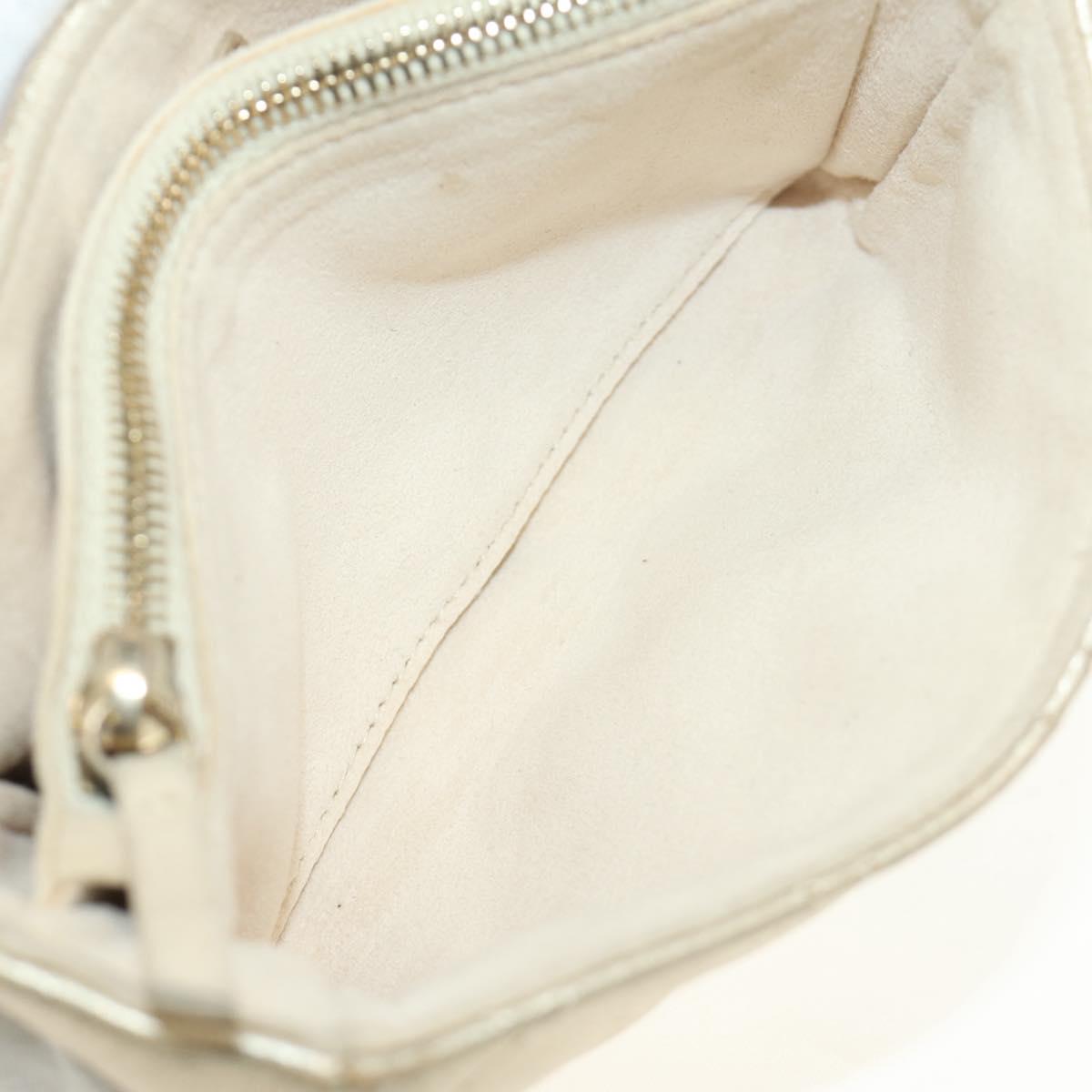 CHANEL Matelasse Pouch Lamb Skin Gold CC Auth 184257M
