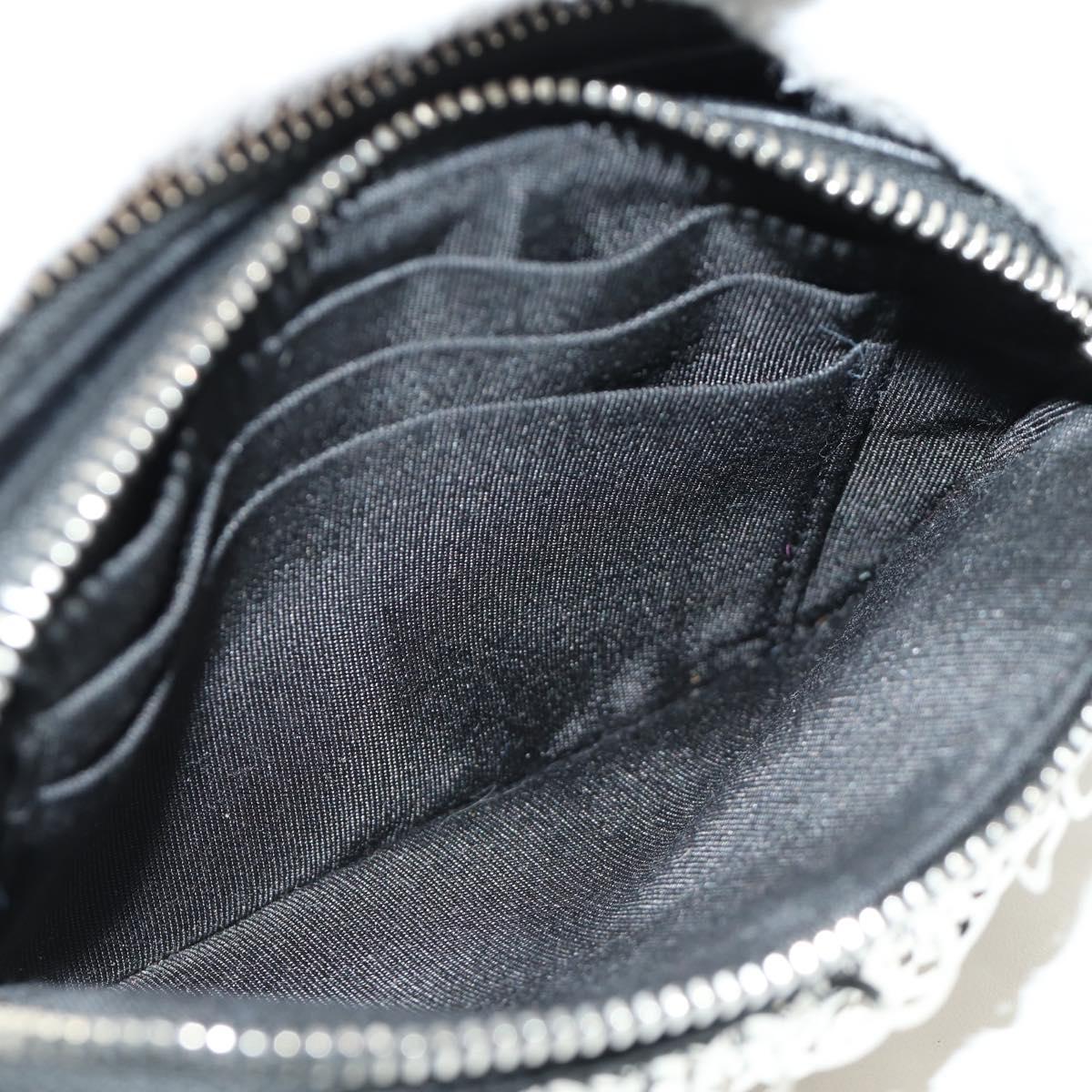 CHANEL Chain Shoulder Bag Sequin Black Silver CC Auth 184258SM