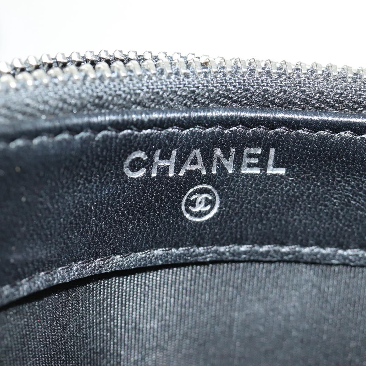 CHANEL Chain Shoulder Bag Sequin Black Silver CC Auth 184258SM