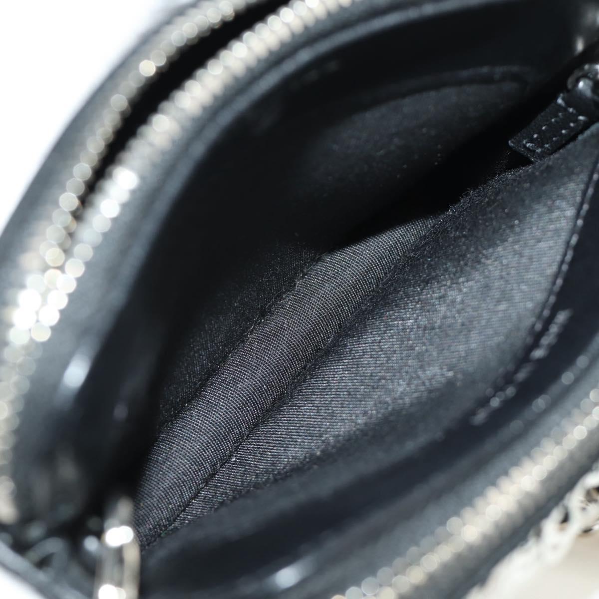 CHANEL Chain Shoulder Bag Sequin Black Silver CC Auth 184258SM