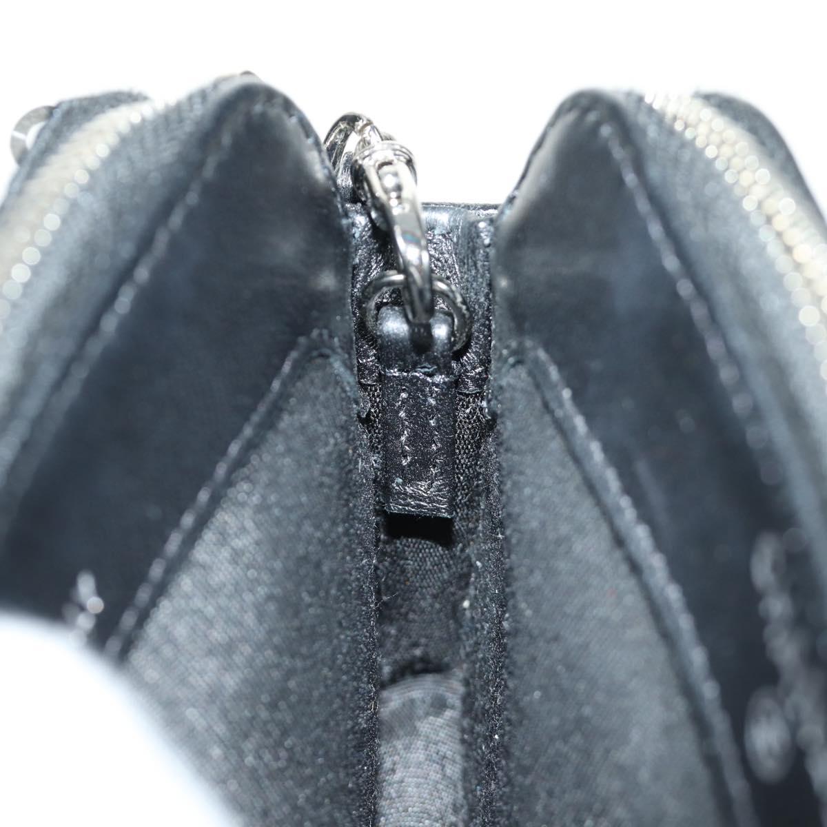 CHANEL Chain Shoulder Bag Sequin Black Silver CC Auth 184258SM