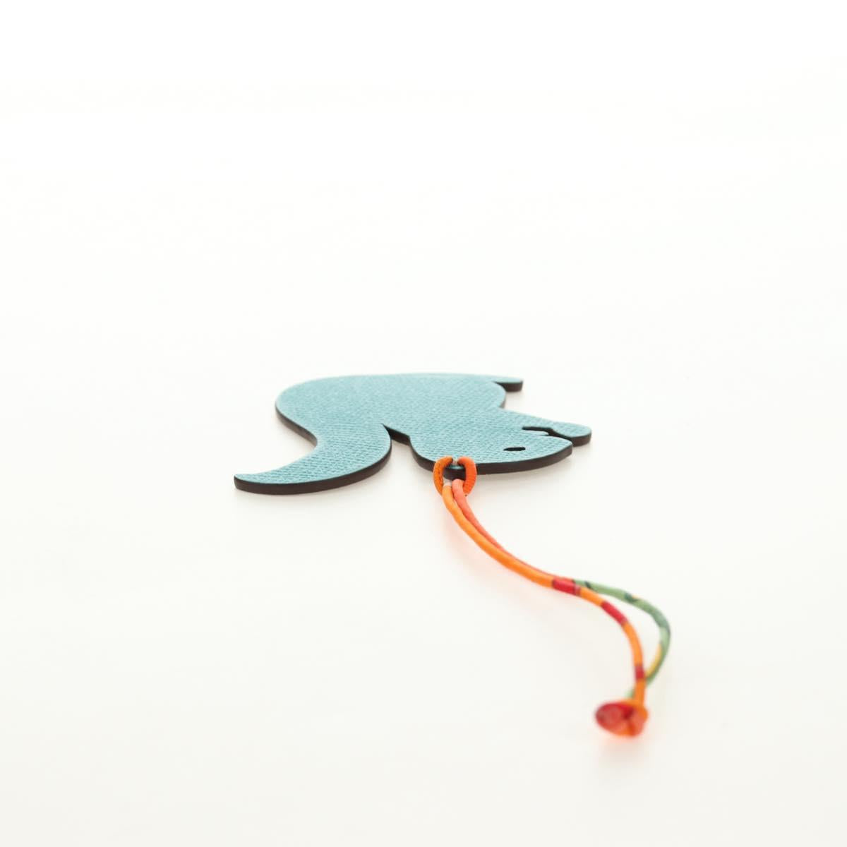 HERMES Petit H Charm Squirrel Charm Leather Green Auth 184259M