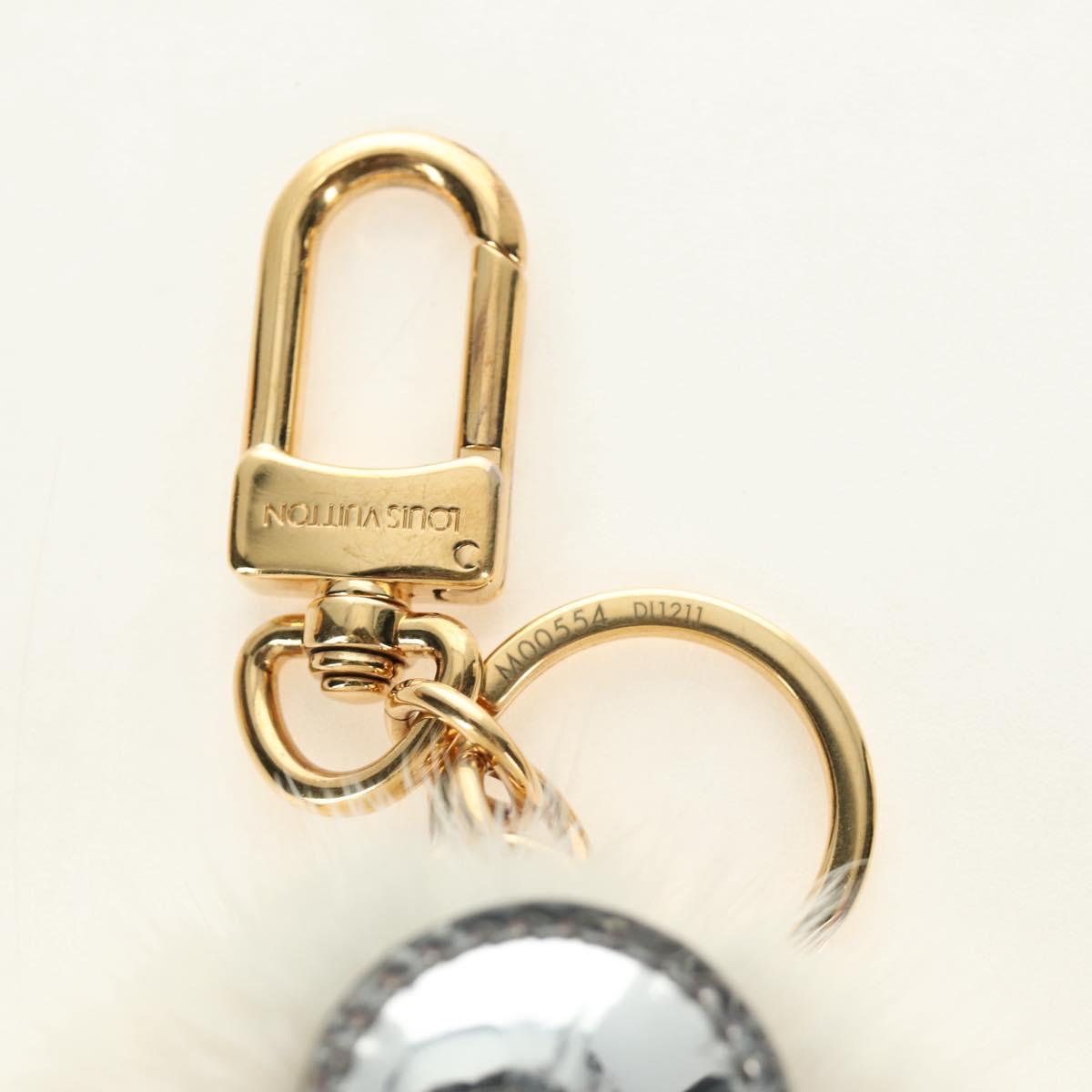 LOUIS VUITTON Porte Cles Snow Vivienne Charm Fur White Gold M00554 Auth 184274SM