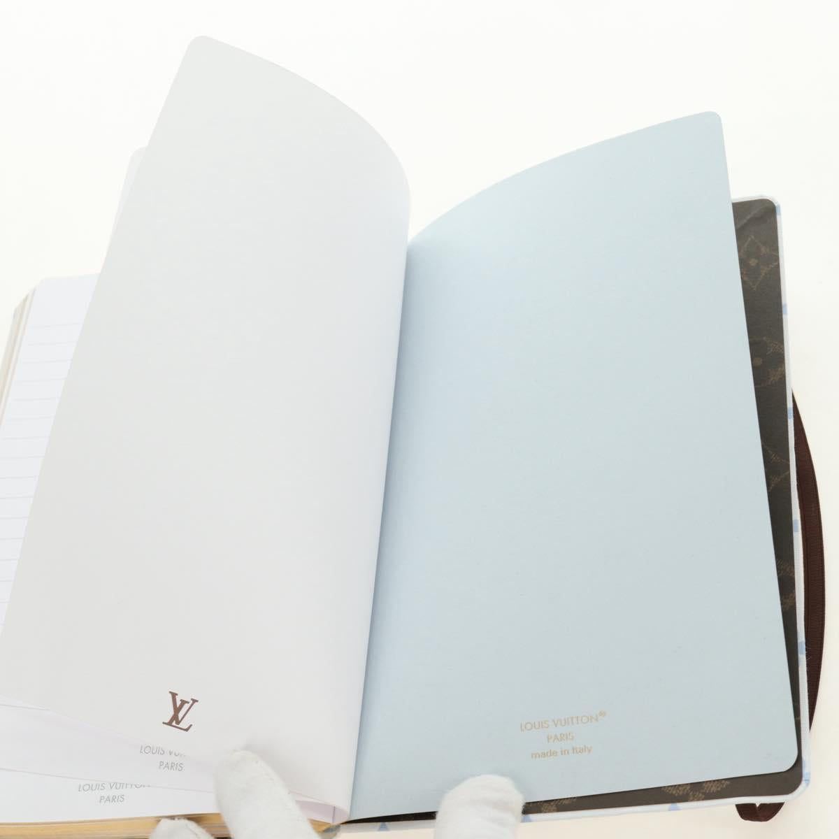 LOUIS VUITTON Monogram Notebook MM Jane Note Light Blue GI1119 Auth 184277M