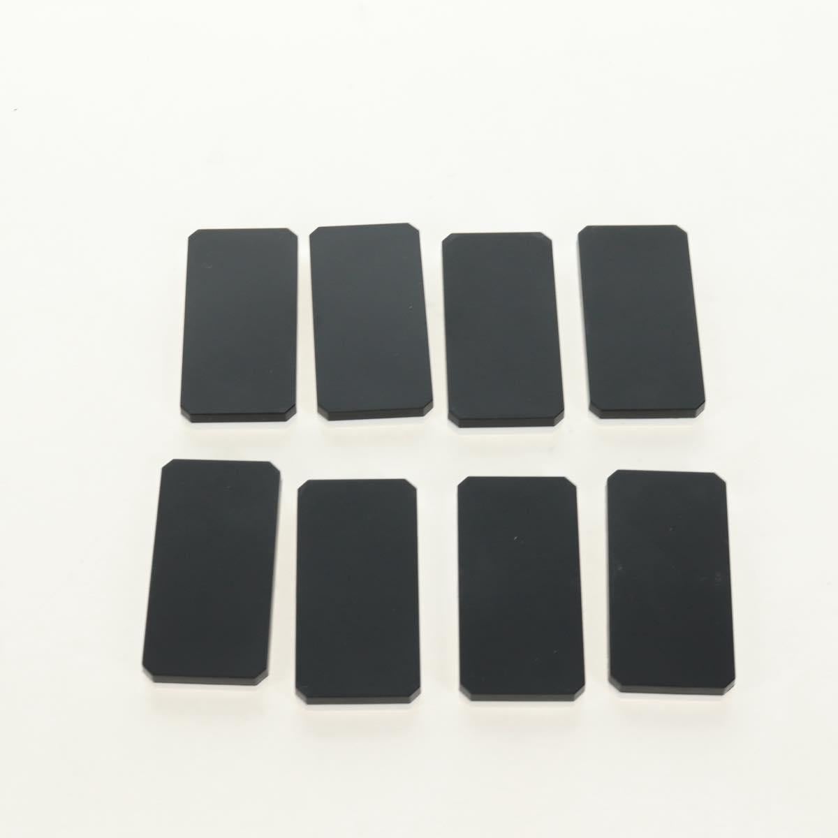 CHANEL Domino plastic Black CC Auth 184280M