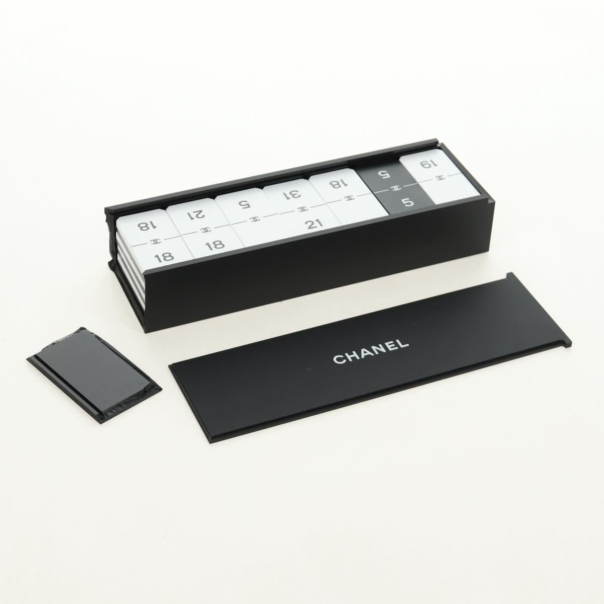CHANEL Domino plastic Black CC Auth 184280M
