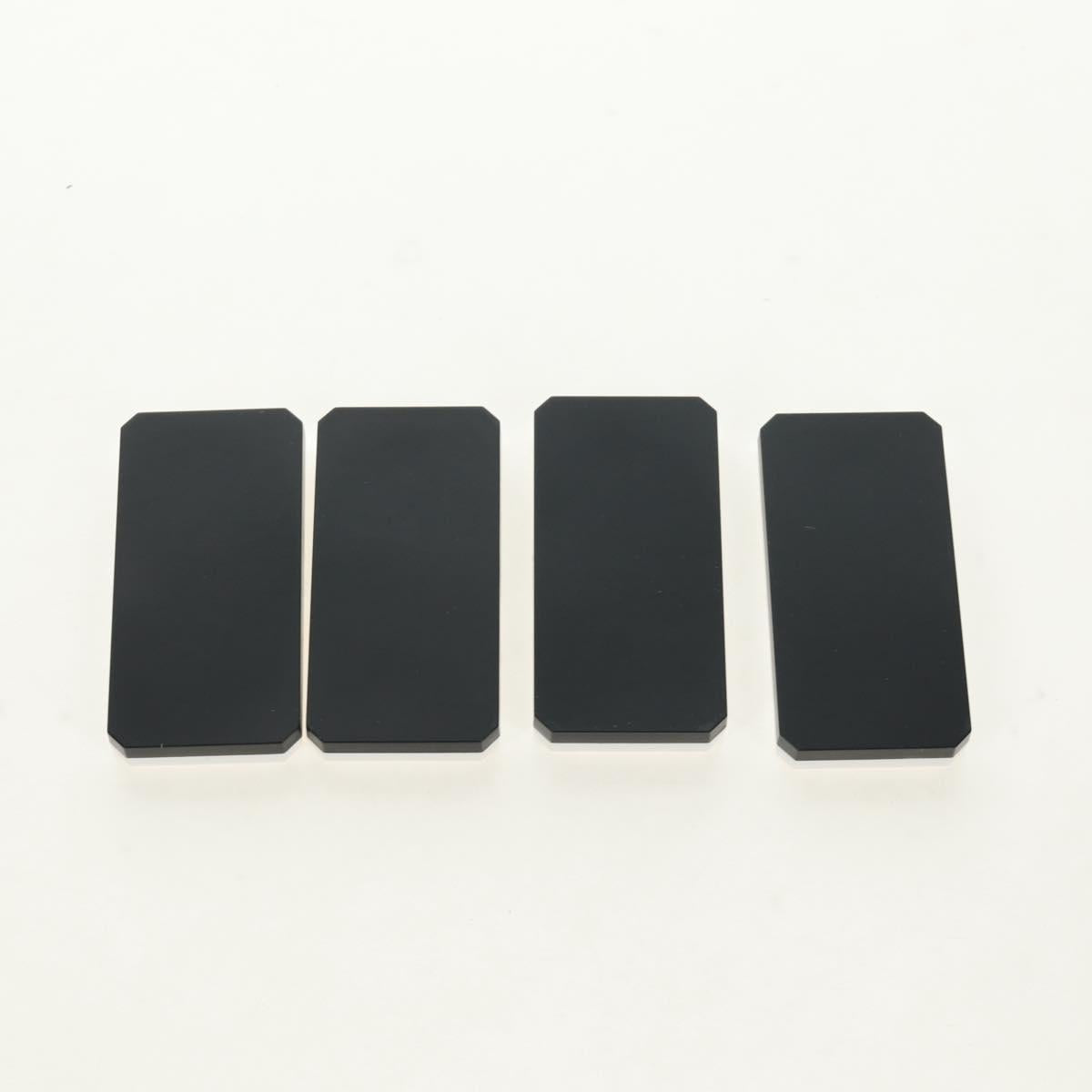 CHANEL Domino plastic Black CC Auth 184280M