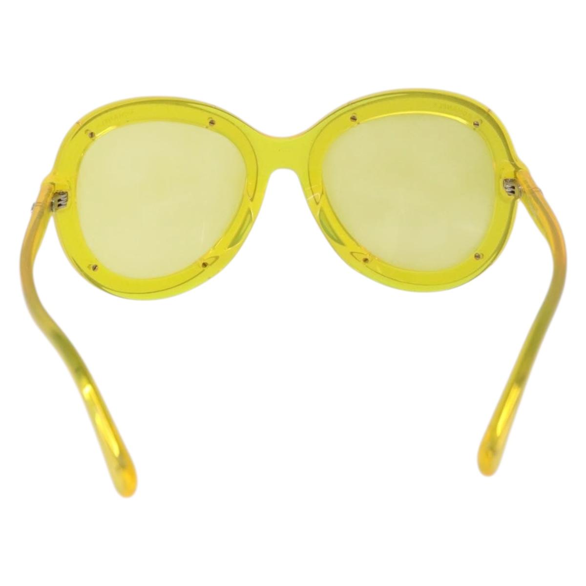 CHANEL Sunglasses Plastic Yellow CC Auth 184281M