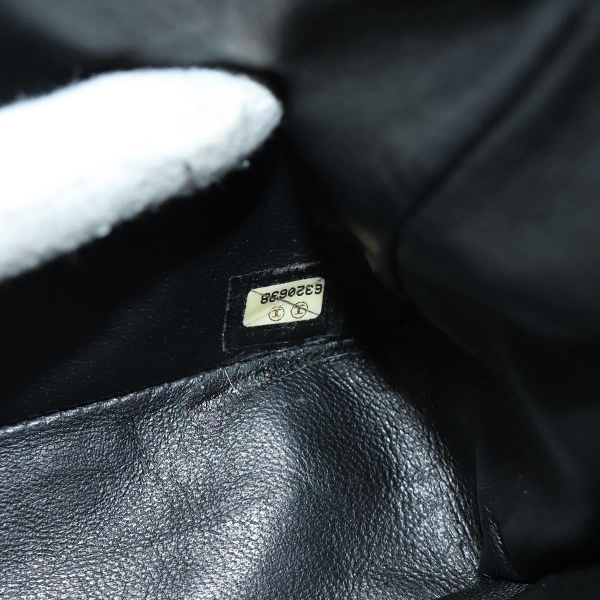 CHANEL Matelasse 25 Chain Shoulder Bag Lamb Skin Black Silver CC Auth 184284V