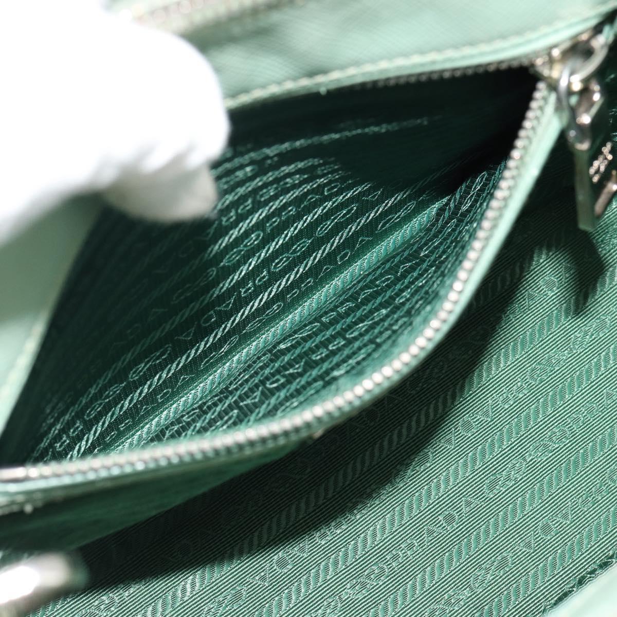 PRADA Galleria Hand Bag Safiano leather 2way LIme Green Silver Auth 184301A