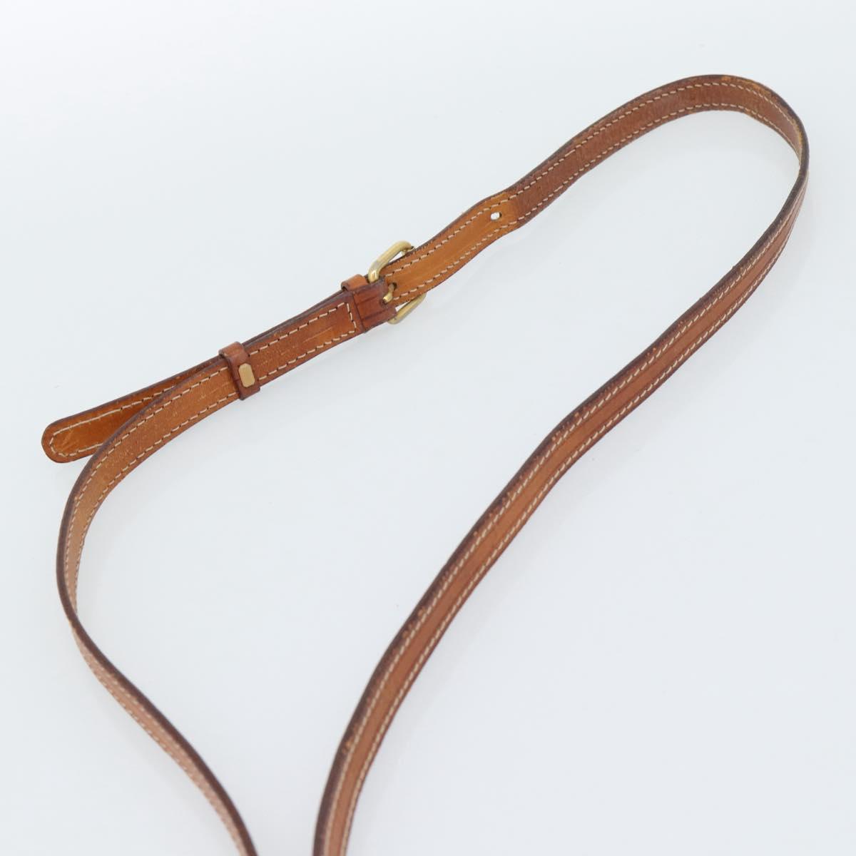 CELINE Macadam Canvas Circle Shoulder Bag PVC Leather Brown Gold Auth 184306