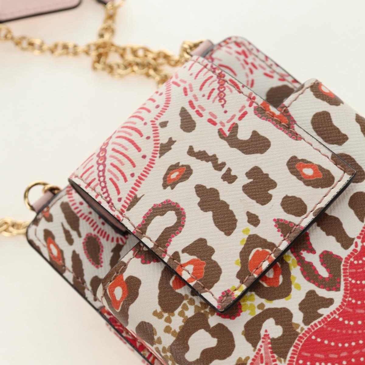 Salvatore Ferragamo Chain Vala Pouch Leather Pink Gold Auth 184316M