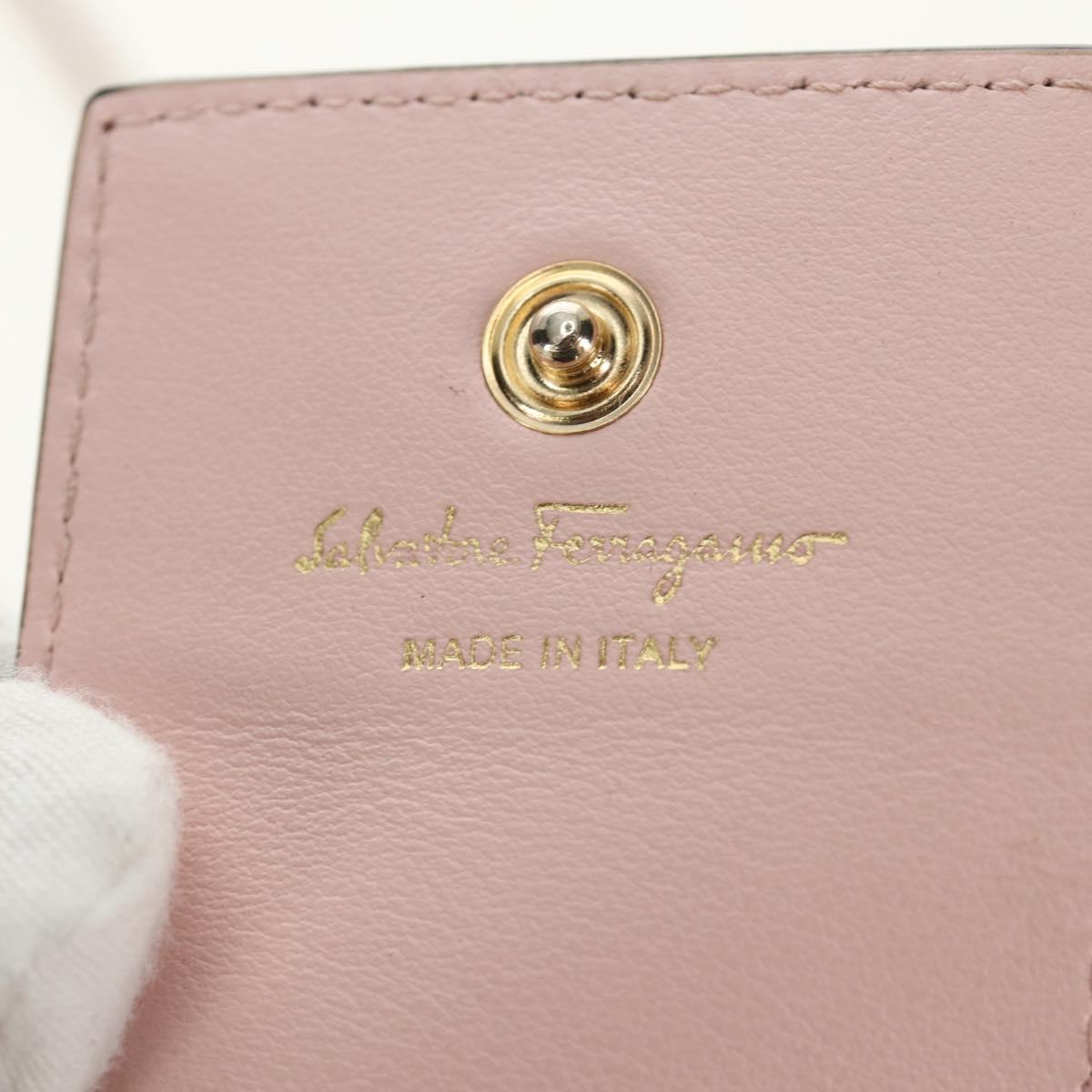 Salvatore Ferragamo Chain Vala Pouch Leather Pink Gold Auth 184316M