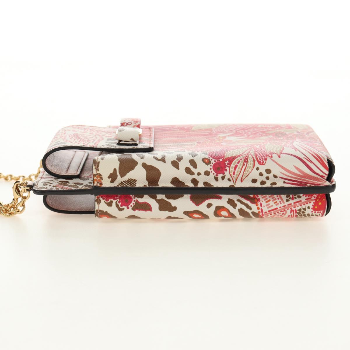 Salvatore Ferragamo Chain Vala Pouch Leather Pink Gold Auth 184316M