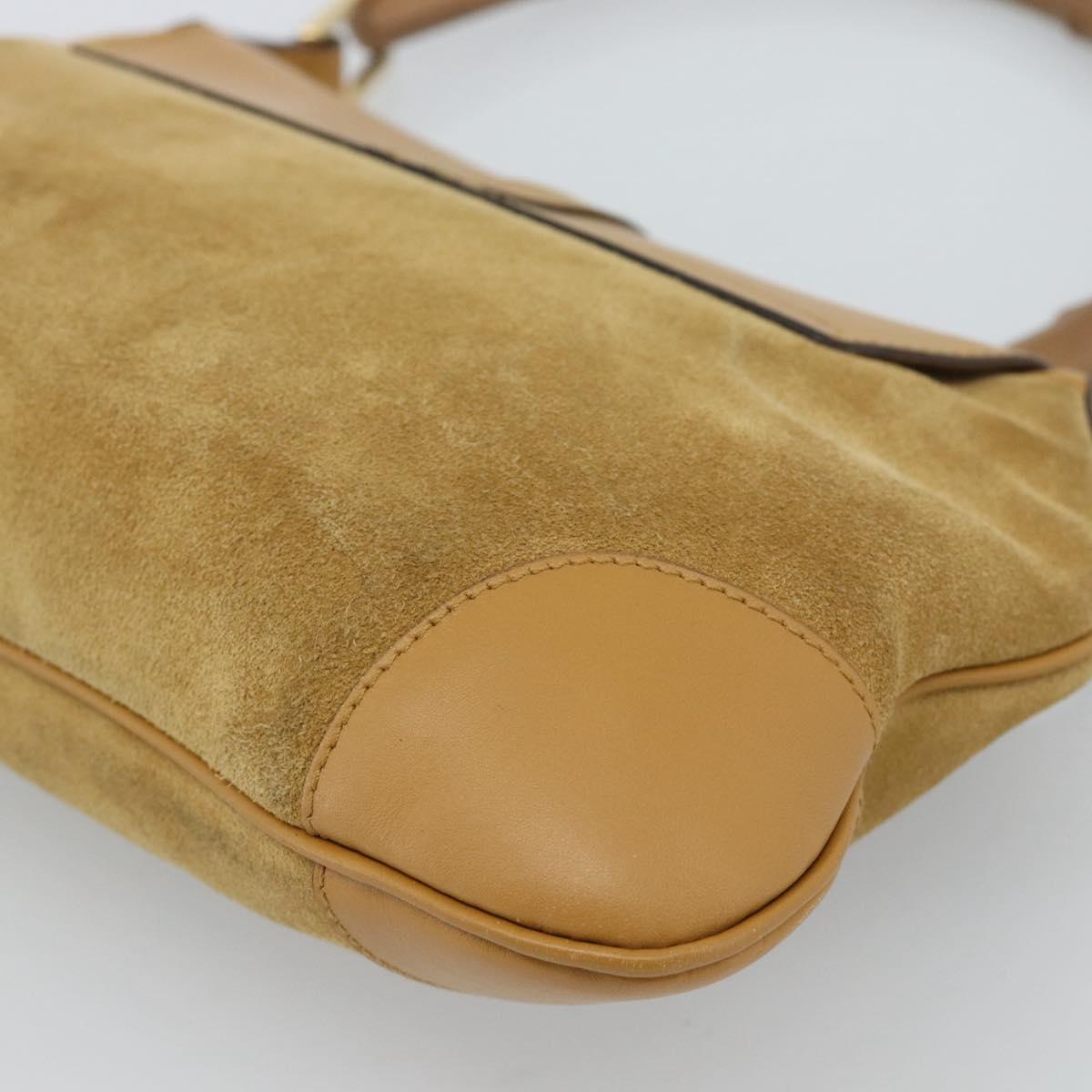 GUCCI Bamboo Jackie Shoulder Bag Suede Beige Gold 001 4096 Auth 184325V