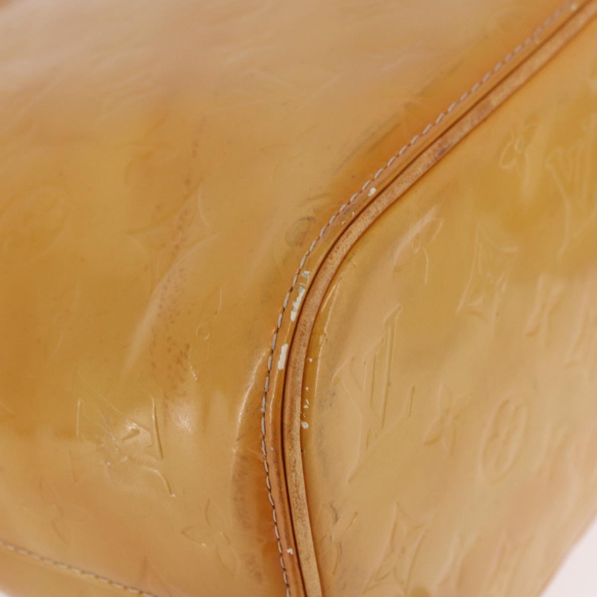 LOUIS VUITTON Monogram Vernis Houston Hand Bag Beige M91004 LV Auth 184328