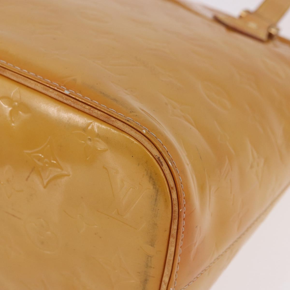 LOUIS VUITTON Monogram Vernis Houston Hand Bag Beige M91004 LV Auth 184328