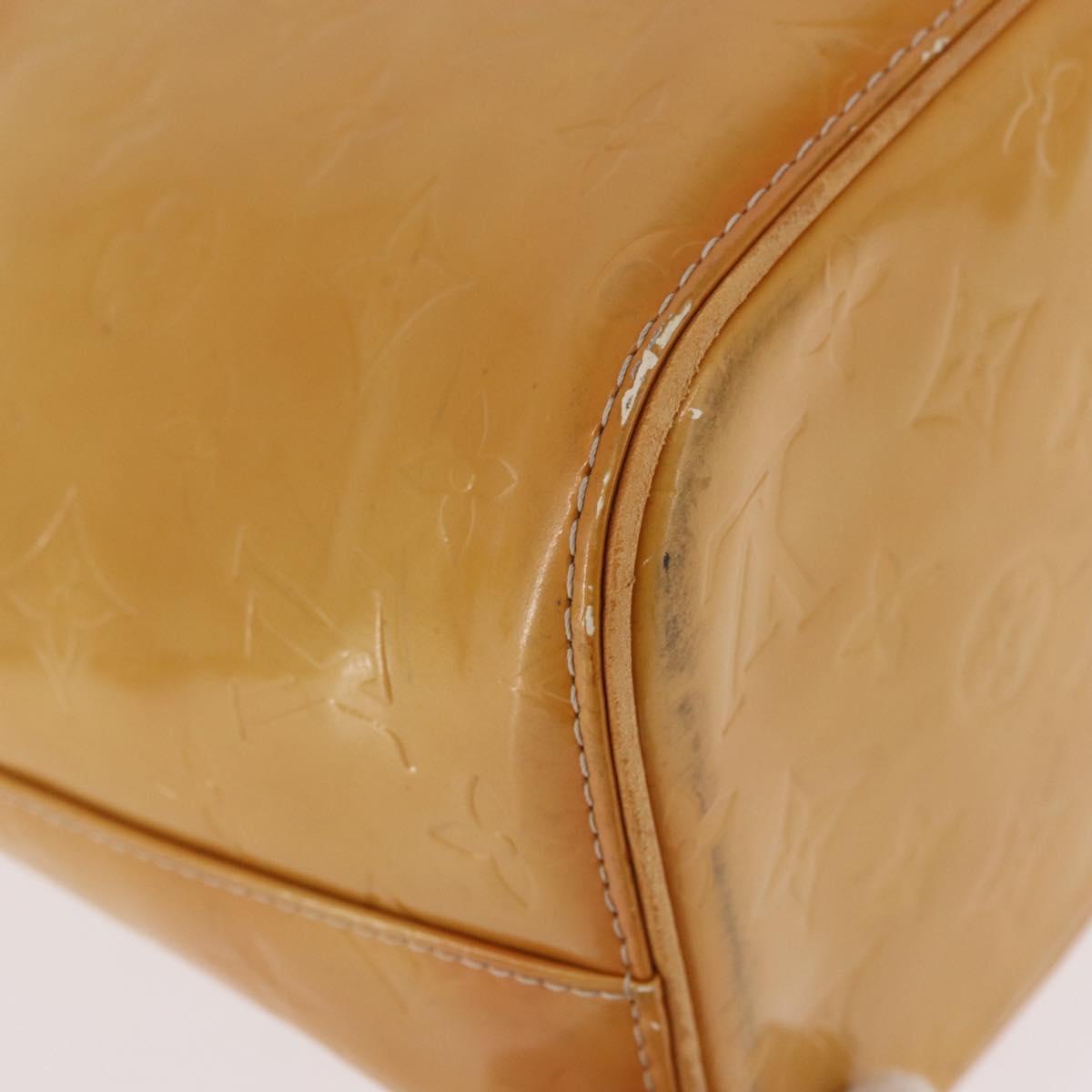 LOUIS VUITTON Monogram Vernis Houston Hand Bag Beige M91004 LV Auth 184328