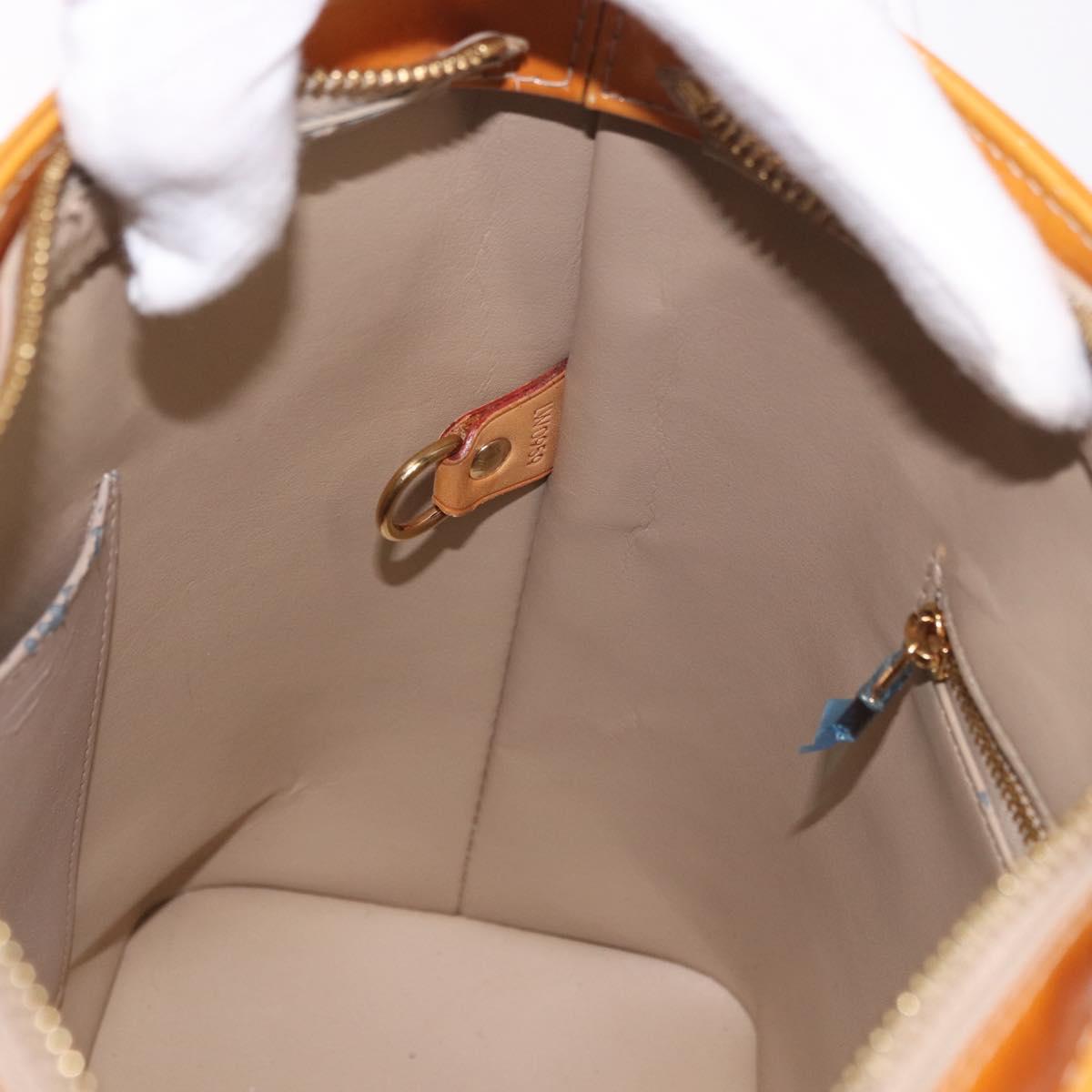 LOUIS VUITTON Monogram Vernis Houston Hand Bag Beige M91004 LV Auth 184328