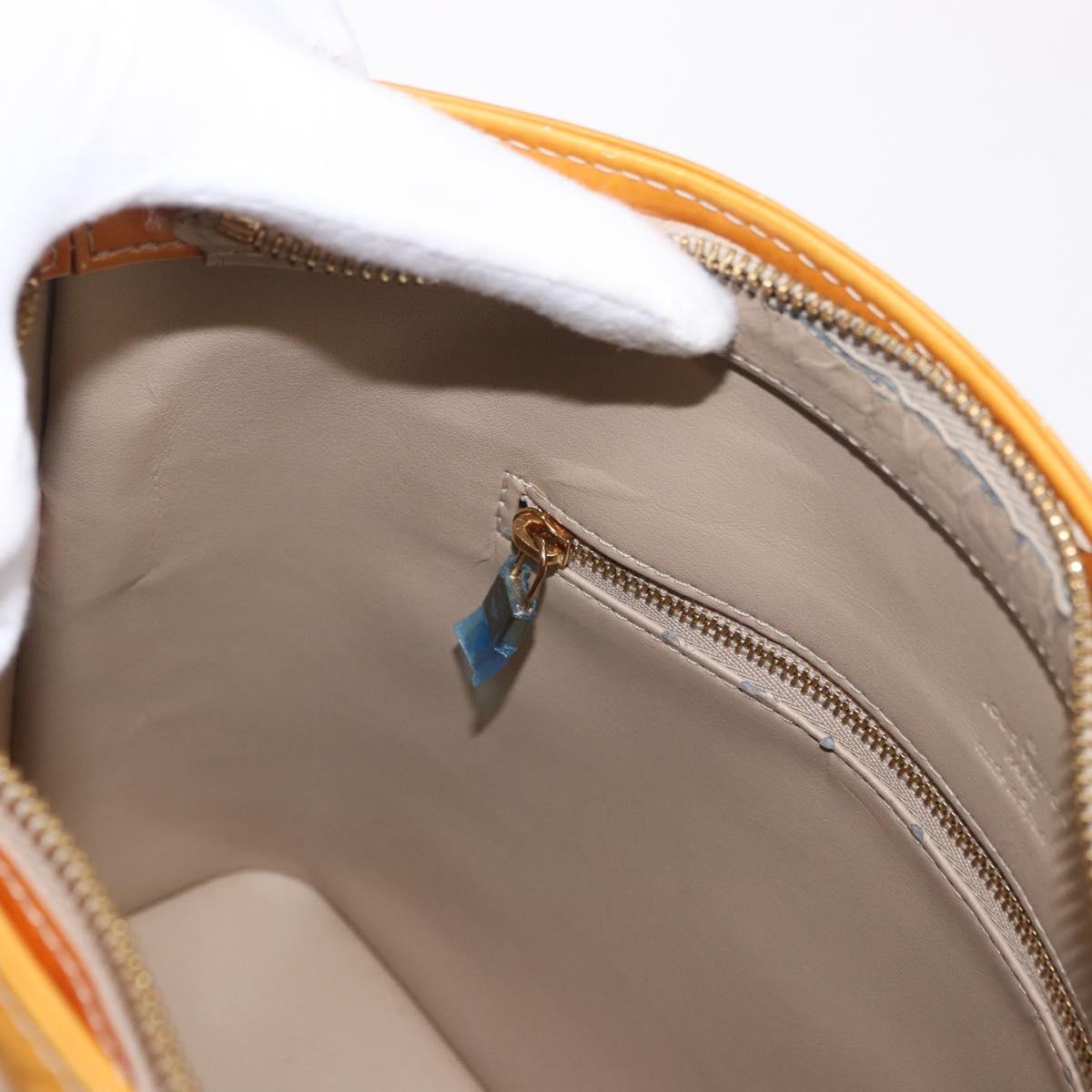 LOUIS VUITTON Monogram Vernis Houston Hand Bag Beige M91004 LV Auth 184328