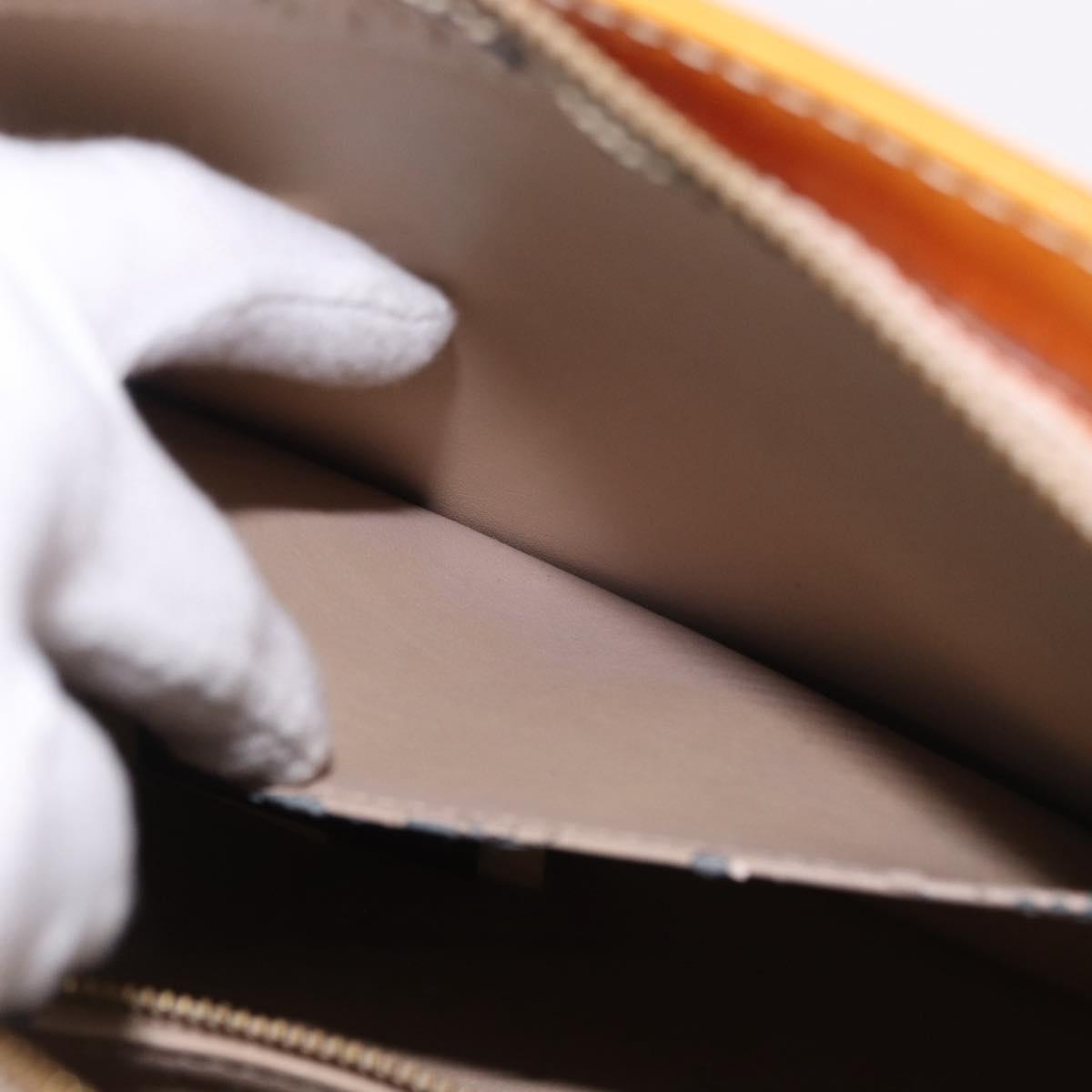 LOUIS VUITTON Monogram Vernis Houston Hand Bag Beige M91004 LV Auth 184328