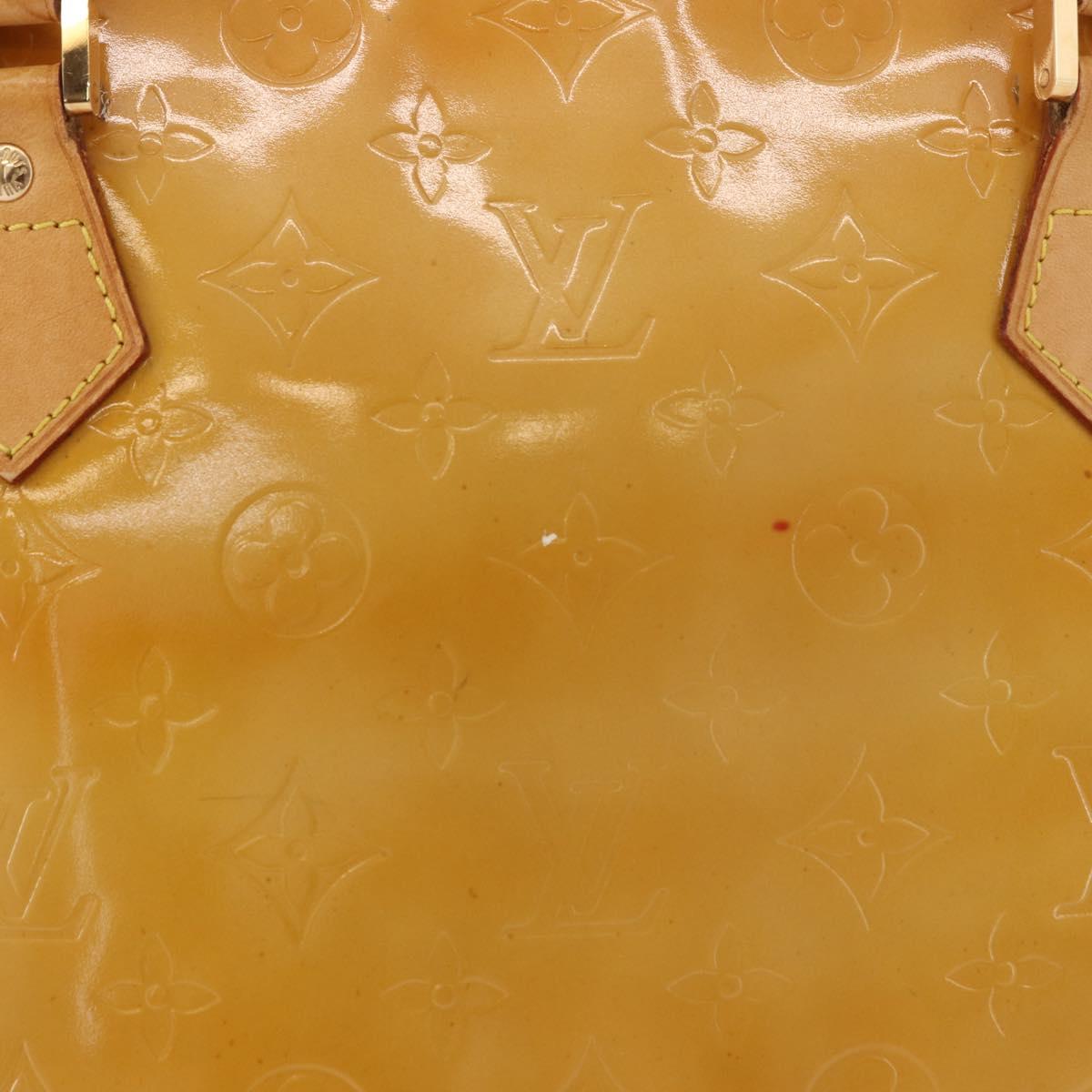LOUIS VUITTON Monogram Vernis Houston Hand Bag Beige M91004 LV Auth 184328