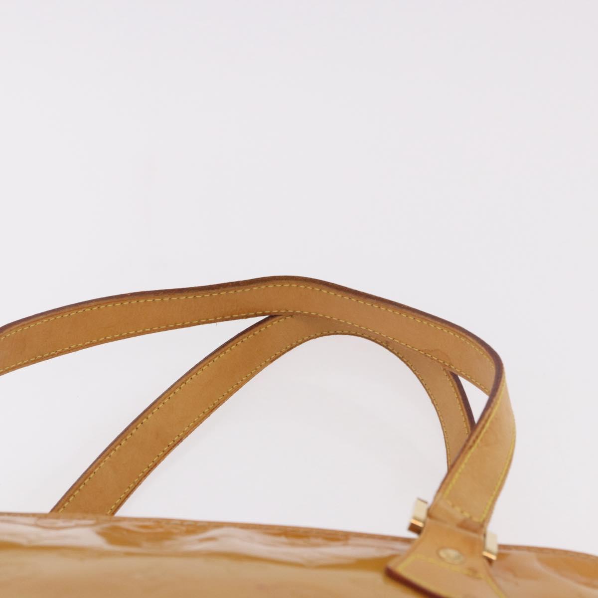 LOUIS VUITTON Monogram Vernis Houston Hand Bag Beige M91004 LV Auth 184328