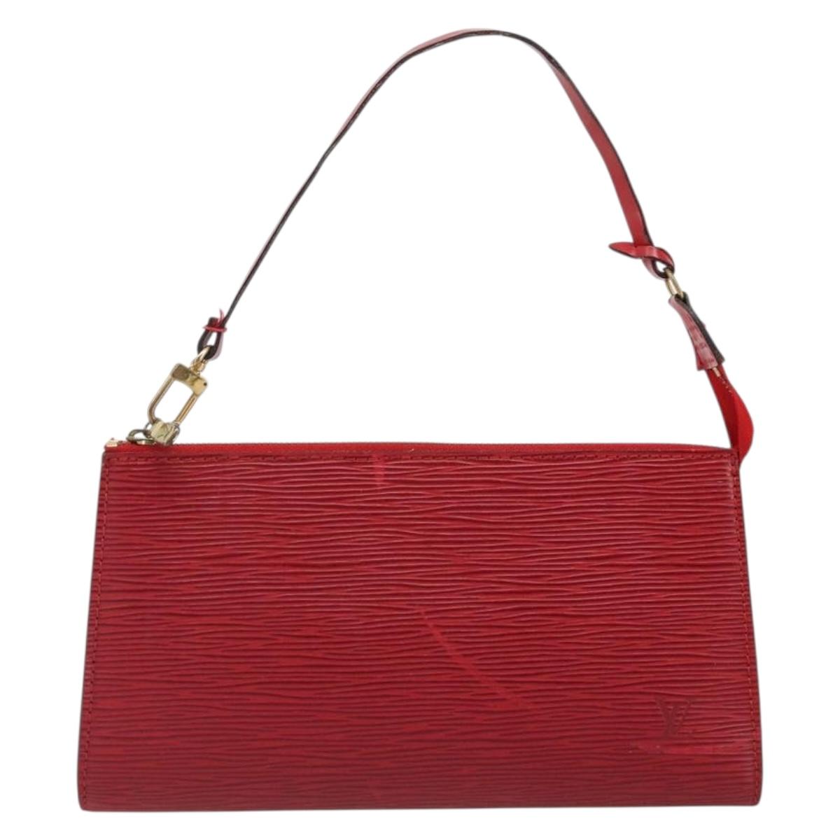 LOUIS VUITTON Epi Pochette Accessoires Pouch Red M52947 LV Auth 184334