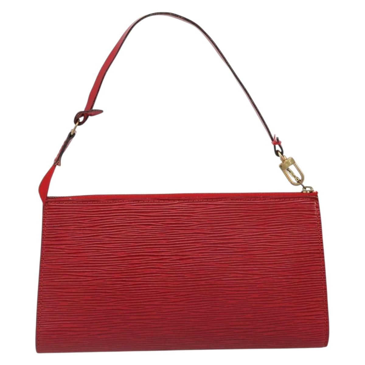 LOUIS VUITTON Epi Pochette Accessoires Pouch Red M52947 LV Auth 184334