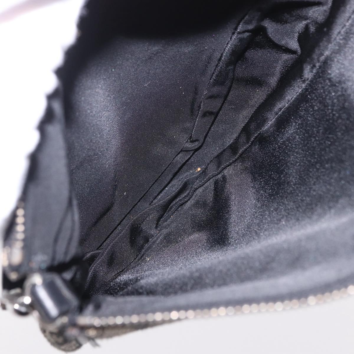 Christian Dior Trotter Canvas Saddle Accessory Pouch Navy Silver Auth 184338V