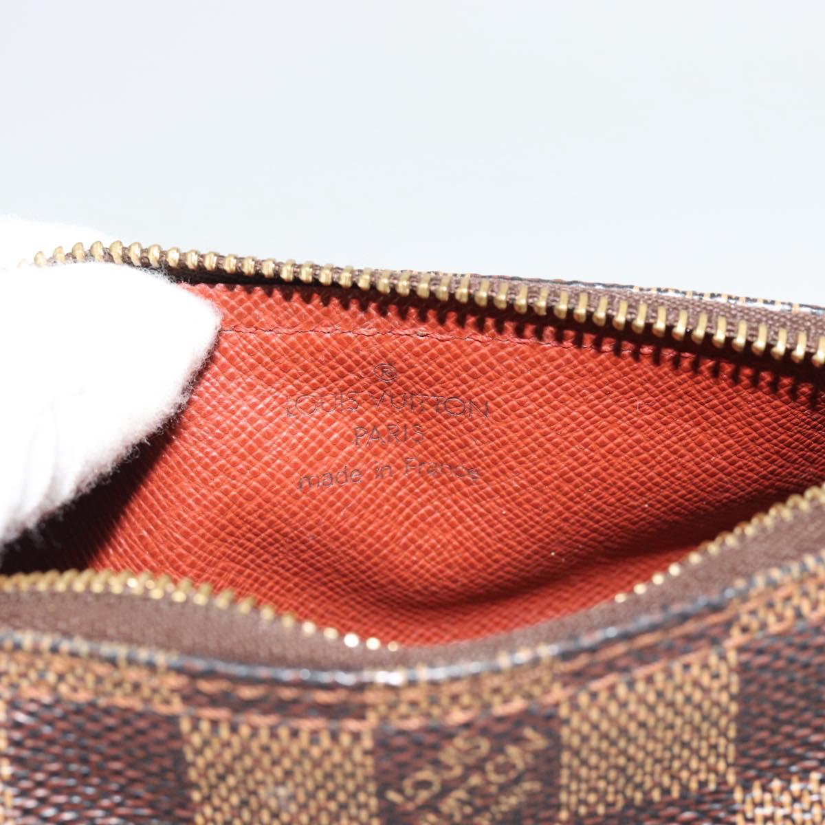LOUIS VUITTON Damier Ebene Papillon Pouch LV Auth 184346