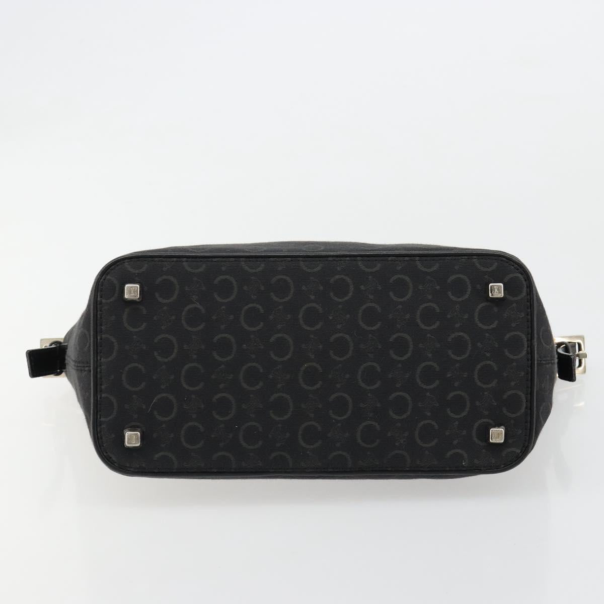 CELINE C Sulky Shoulder Bag Canvas Black Silver Auth 184359A