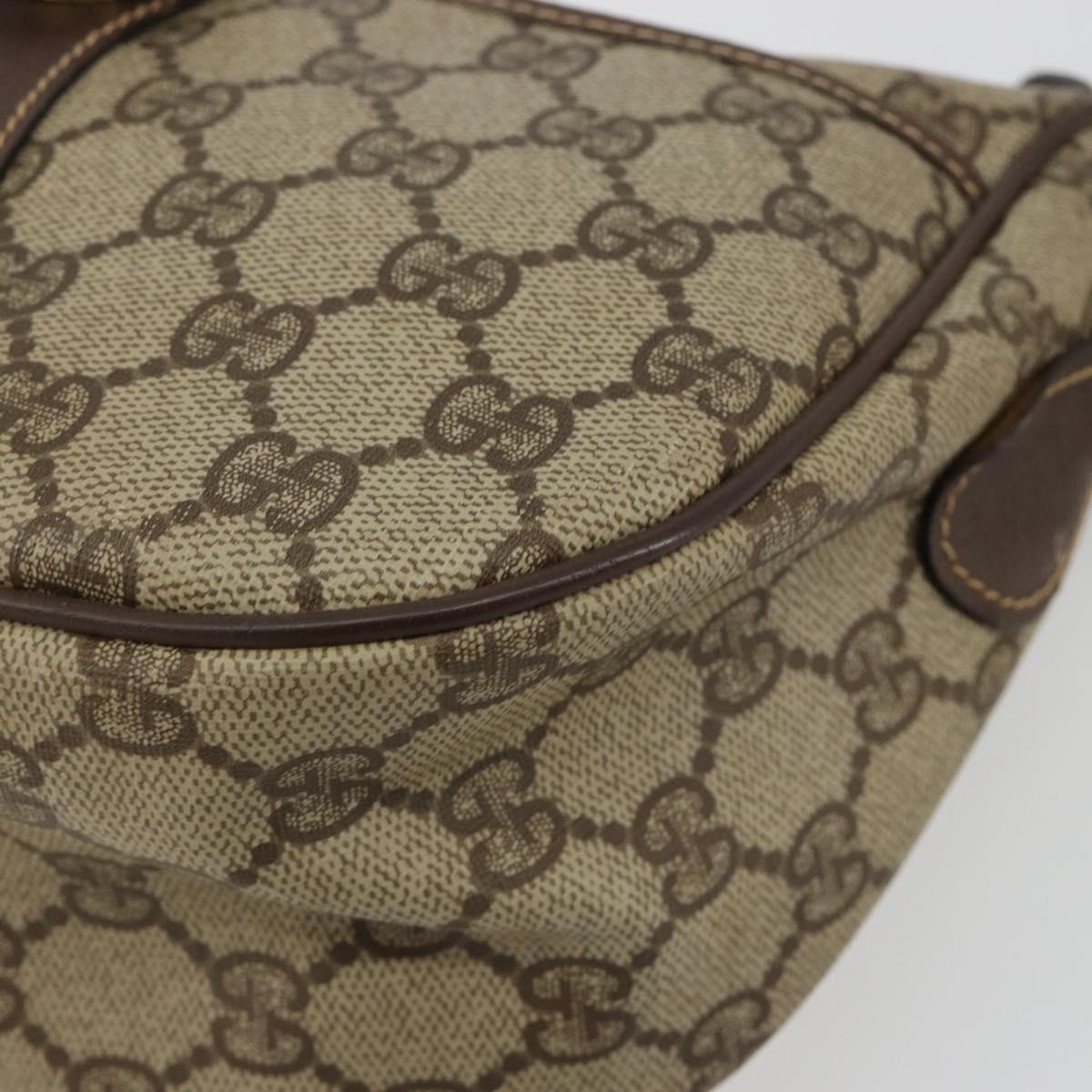 GUCCI GG Supreme Web Sherry Line Bag PVC Beige Gold 001 754 6177 Auth 184360A