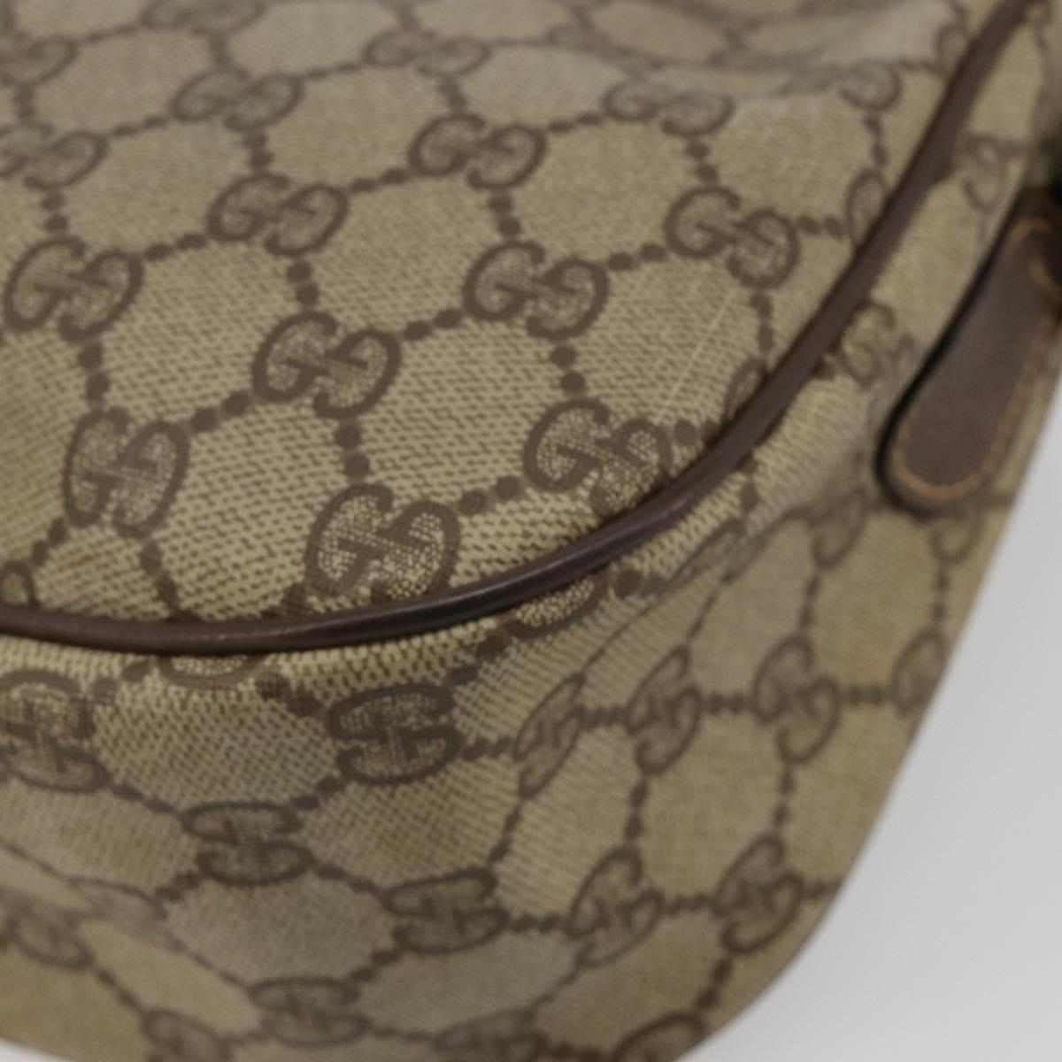 GUCCI GG Supreme Web Sherry Line Bag PVC Beige Gold 001 754 6177 Auth 184360A