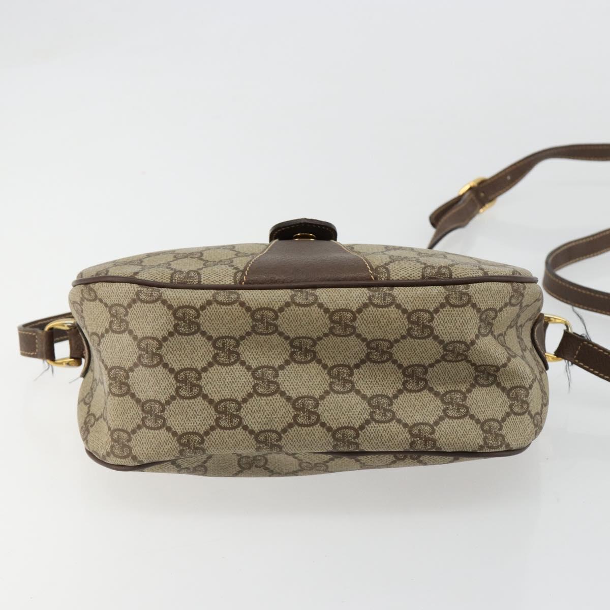 GUCCI GG Supreme Web Sherry Line Bag PVC Beige Gold 001 754 6177 Auth 184360A