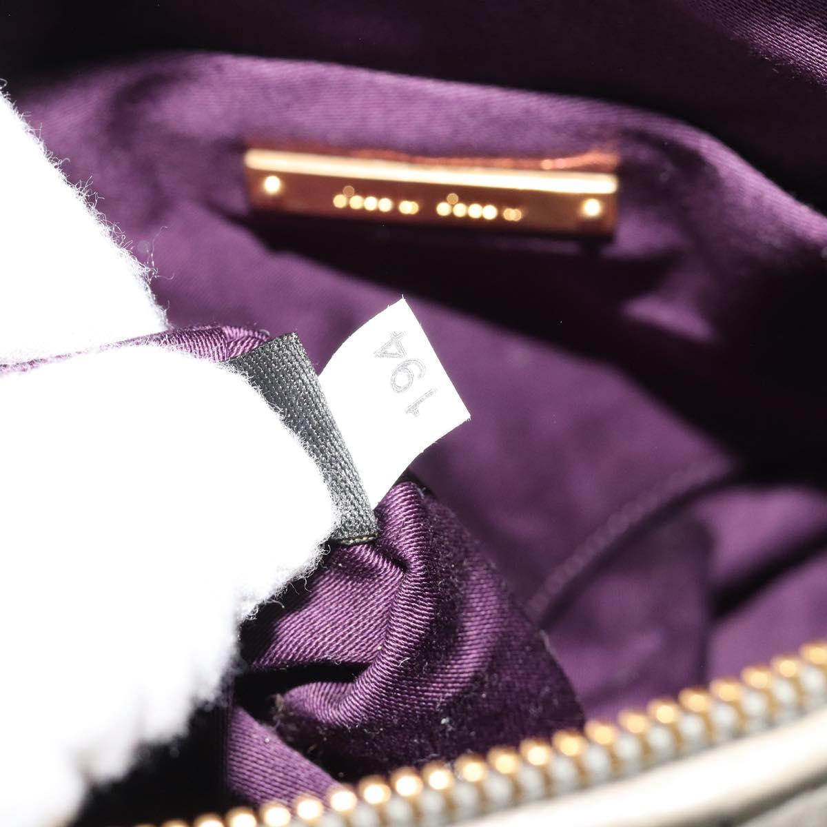 Miu Miu Matelasse Accessory Pouch Leather Gray Gold Auth 184365M