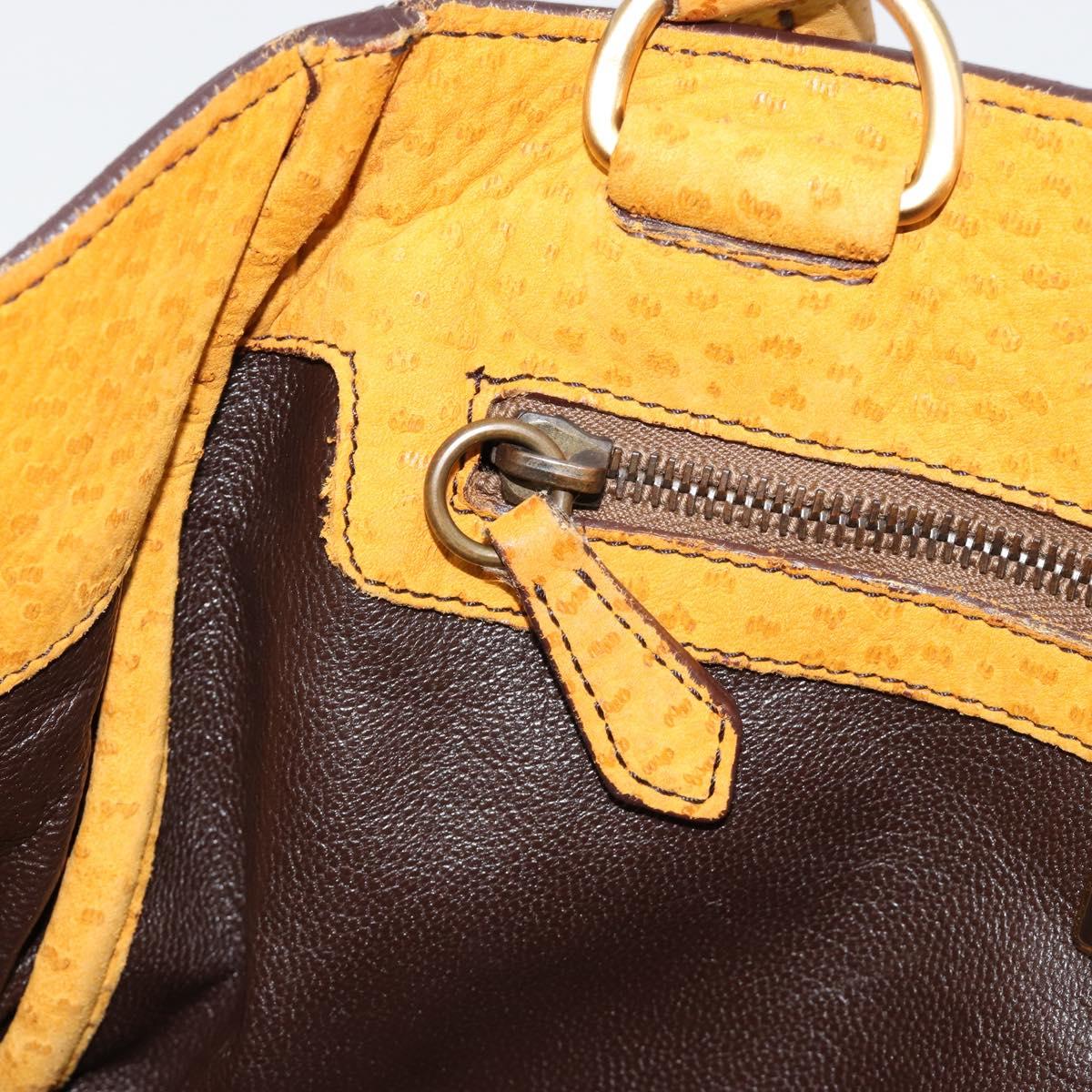 PRADA Hand Bag Canvas Beige Gold Auth 184366