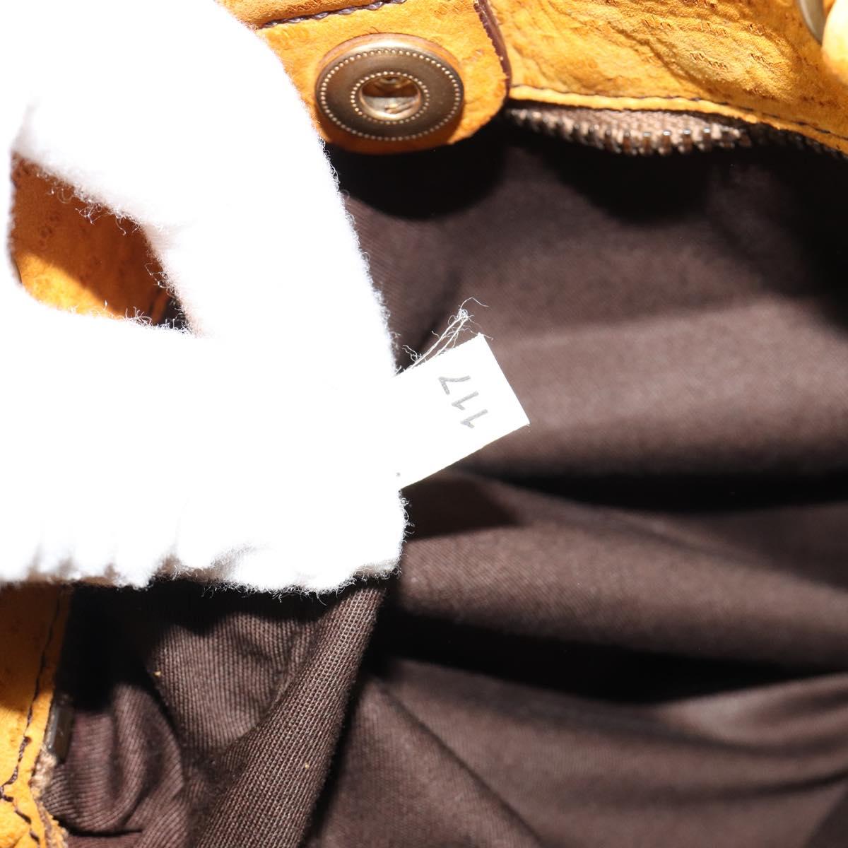 PRADA Hand Bag Canvas Beige Gold Auth 184366
