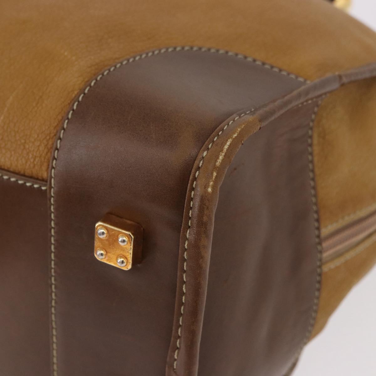 LOEWE Amazona 32 Hand Bag Leather Brown Gold Auth 184369