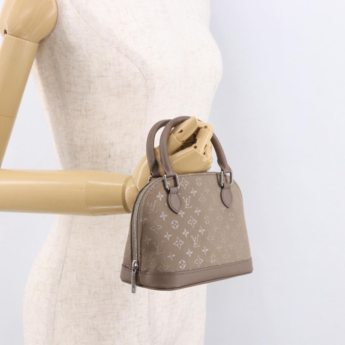 LOUIS VUITTON Monogram Satin Little Alma Hand Bag Gray M92147 LV Auth 184372