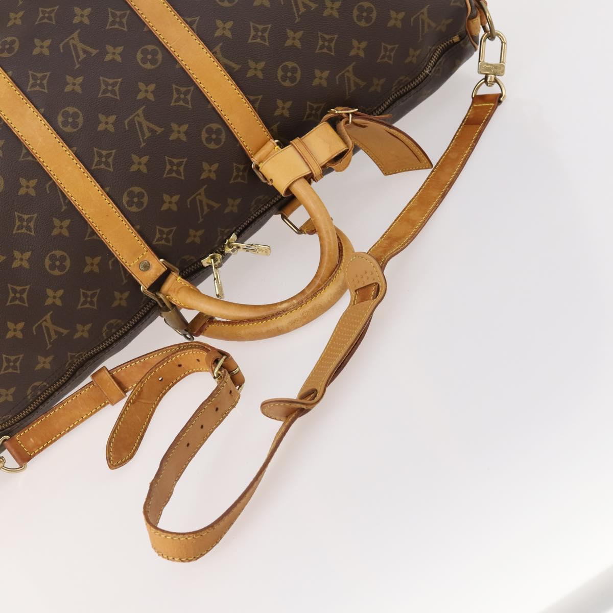 LOUIS VUITTON Monogram Keepall Bandouliere 55 Boston Bag M41414 LV Auth 184377
