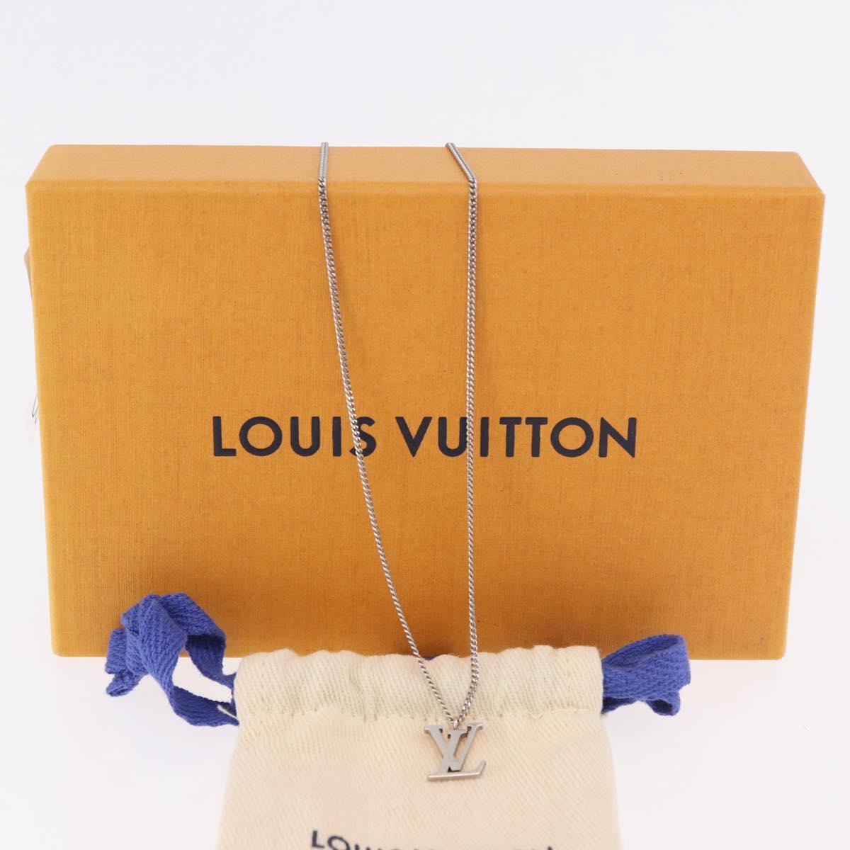 LOUIS VUITTON LV Initials Necklace 18K Gold(750) White Gold Auth 184383SAV