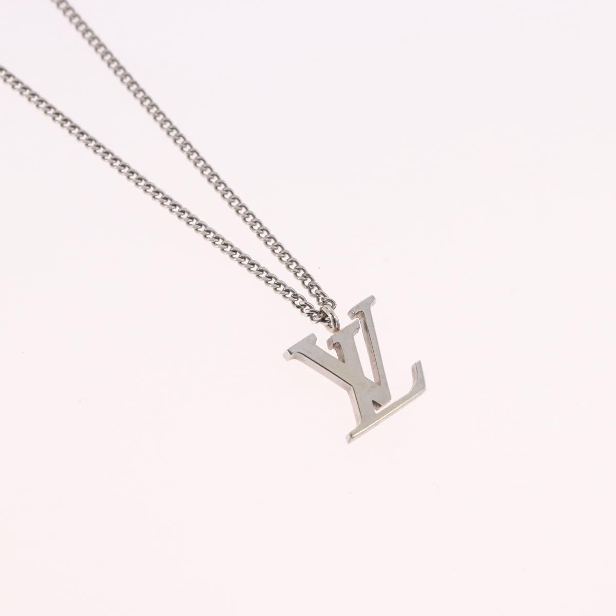 LOUIS VUITTON LV Initials Necklace 18K Gold(750) White Gold Auth 184383SAV