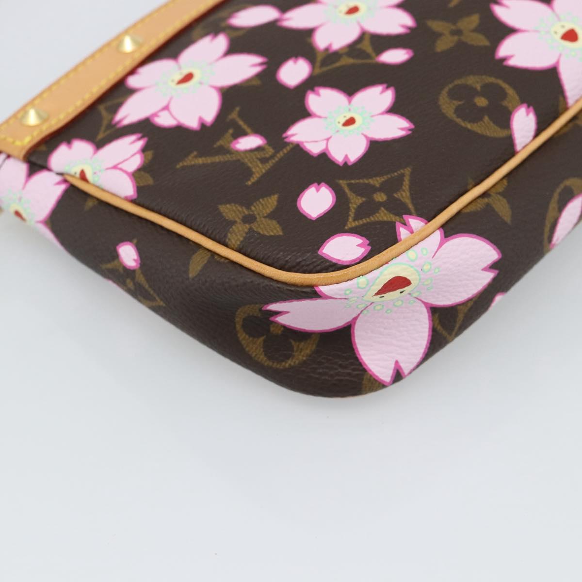 LOUIS VUITTON Monogram Cherry Blossom Pochette Pouch M92006 LV Auth 184386SAV
