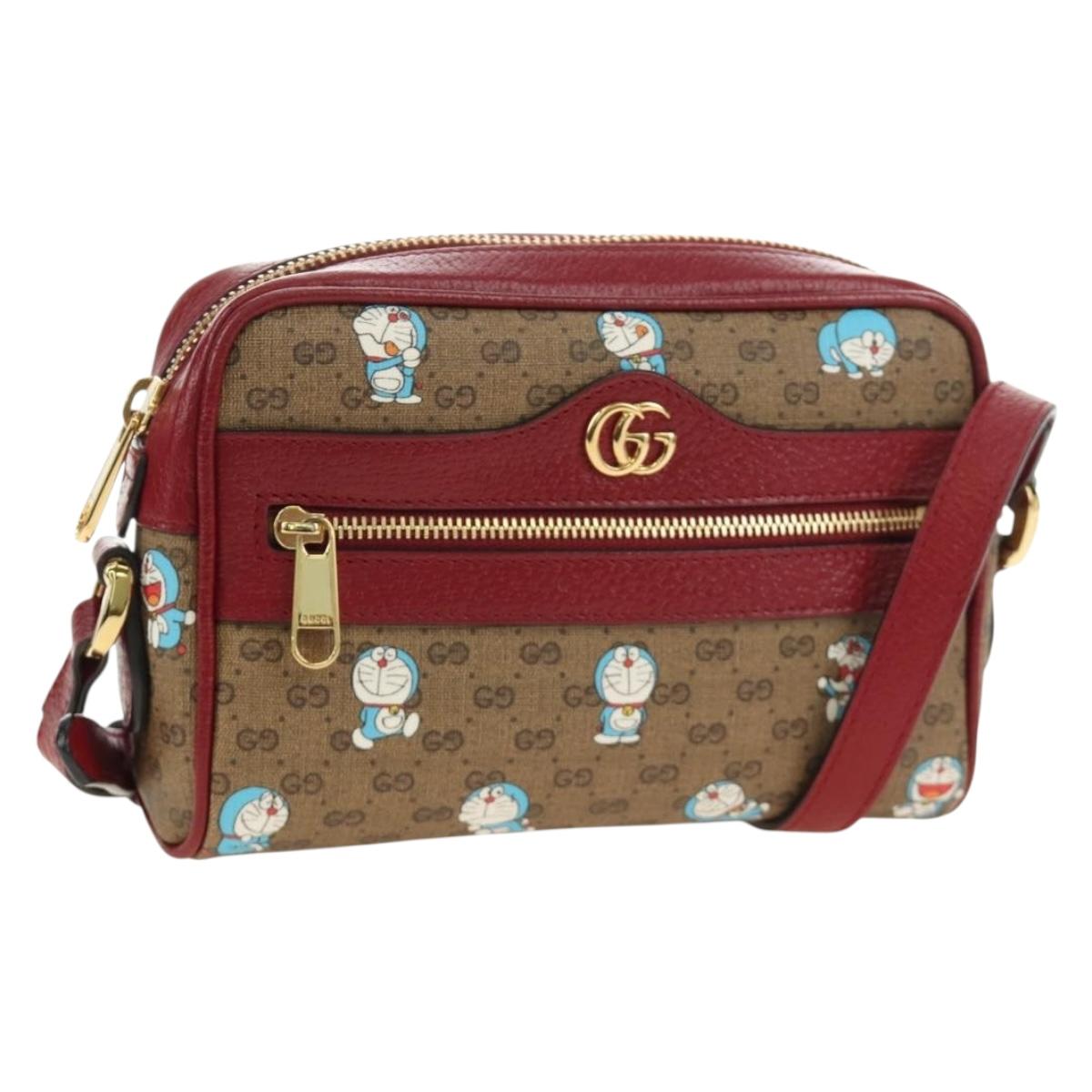 GUCCI Micro GG Supreme Doraemon Collaboration Bag PVC Beige 647784 Auth 184387M