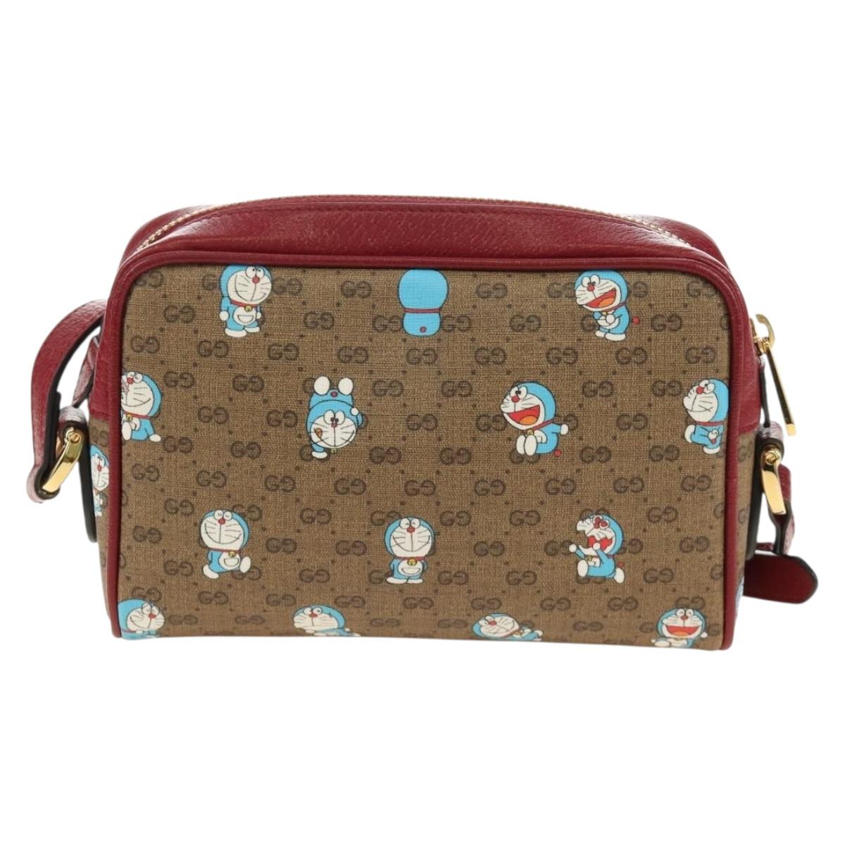 GUCCI Micro GG Supreme Doraemon Collaboration Bag PVC Beige 647784 Auth 184387M